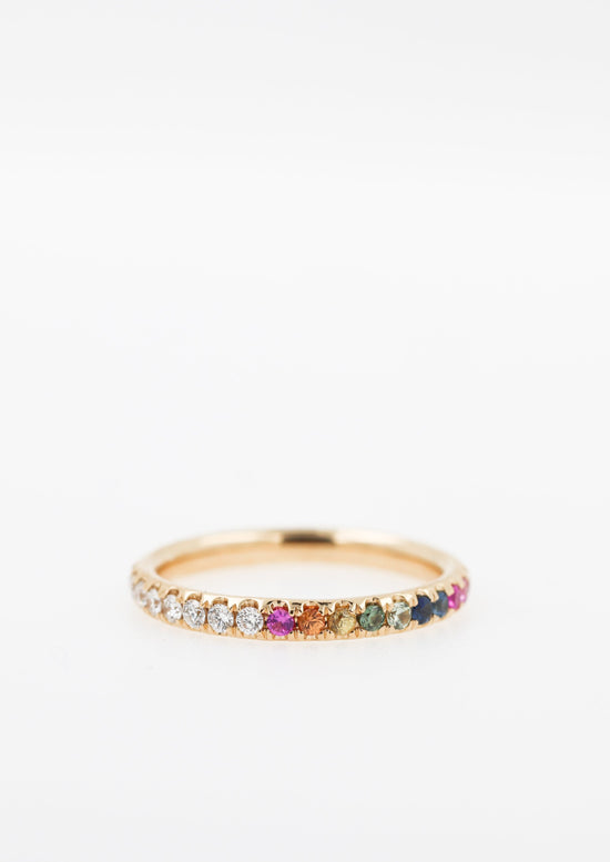 Rena Rainbow Sapphire Diamond Duo Eternity Ring