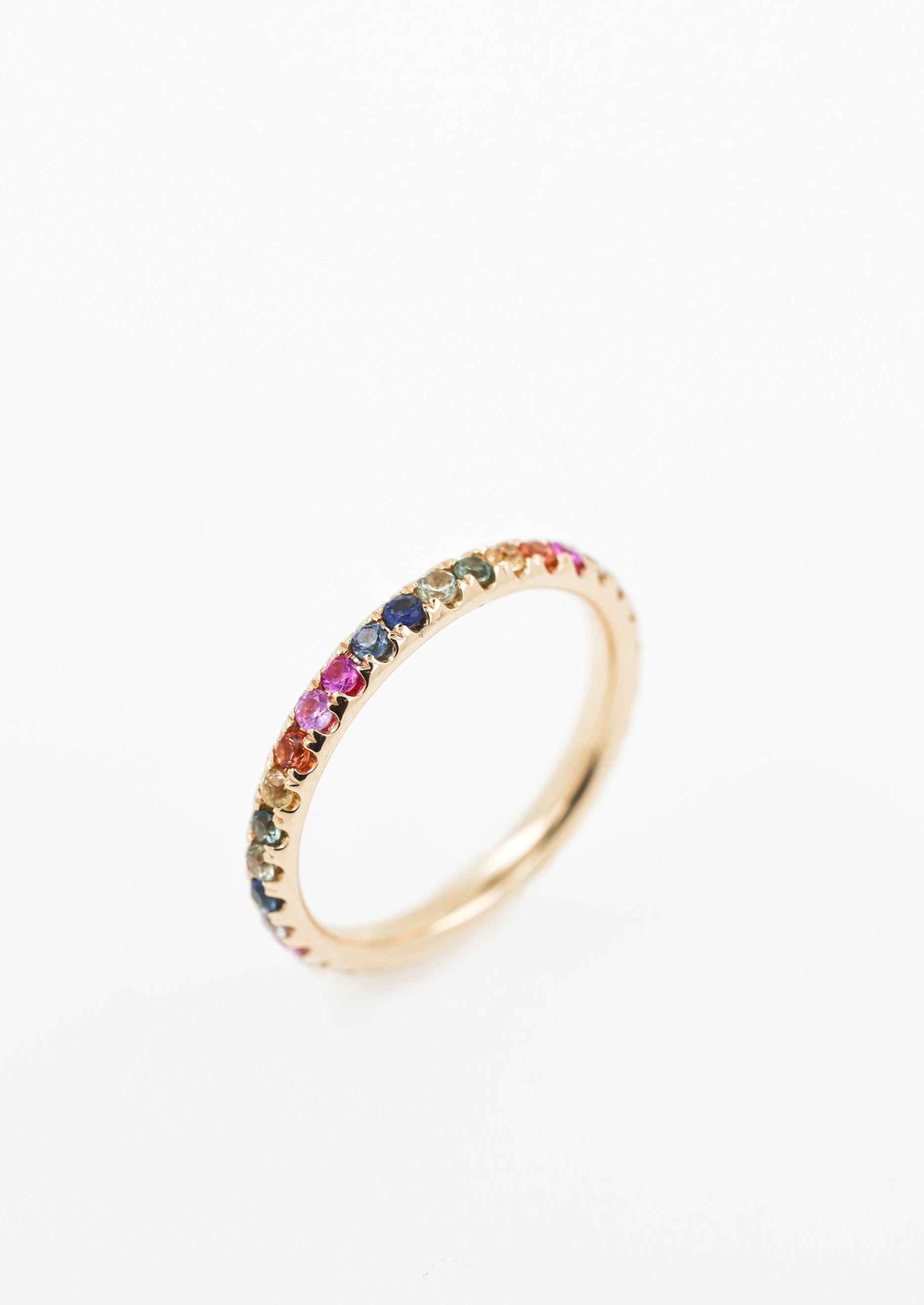 Rena Rainbow Sapphire Diamond Duo Eternity Ring