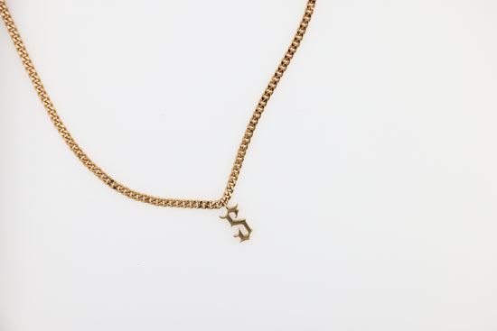 Gothic Initial Chain Necklace